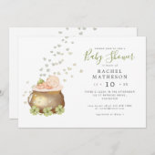 ホリゾンタルst patricks dayの赤ちゃんシャワー 招待状 (正面/裏面)