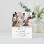 ホリデおもしろいー2フォトレネーカー穏やかな銀のはがき シーズンポストカード (スタンド正面)