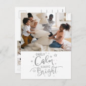 ホリデおもしろいー2フォトレネーカー穏やかな銀のはがき シーズンポストカード (正面/裏面)