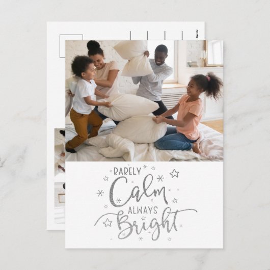 ホリデおもしろいー2フォトレネーカー穏やかな銀のはがき シーズンポストカード (正面/裏面)