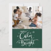 ホリデおもしろいー5フォトレケーグリーンクリスマス シーズンカード (正面)