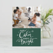 ホリデおもしろいー5フォトレケーグリーンクリスマス シーズンカード (スタンド正面)