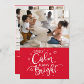 ホリデおもしろいー5フォトレックレッドクリスマス シーズンカード (正面/裏面)