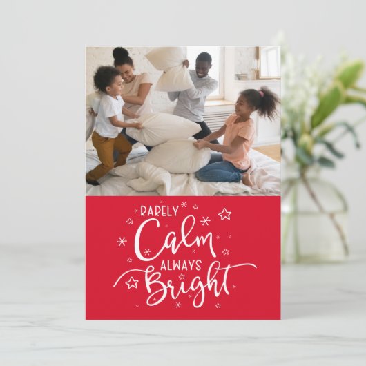 ホリデおもしろいー5フォトレックレッドクリスマス シーズンカード (スタンド正面)