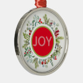 ホリディシンプルウォーターカラーリースオーナメント メタルオーナメント (右)