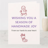 ホリディジョイお洒落スモールビジネスクリスマス サンキューカード (正面)