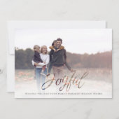 ホリディジョイスクリプエレガントト赤シンプル4写真 シーズンカード (正面)