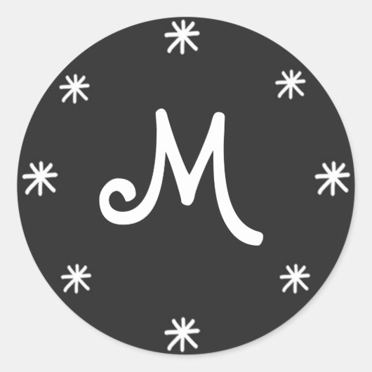 ホリディジョイスティッカーズ – ブラック ラウンドシール (正面)