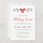 ホリディソエレガントイレバウ&ホリーレッド&グリーン 招待状 (正面)