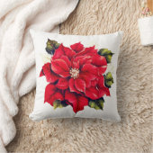 ホリディピローポインセチア クッション (ブランケット)