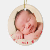 ホリディフォトオーナメントハンドレタージョイ赤 セラミックオーナメント (左)