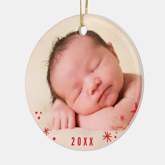 ホリディフォトオーナメントハンドレタージョイ赤 セラミックオーナメント (左)