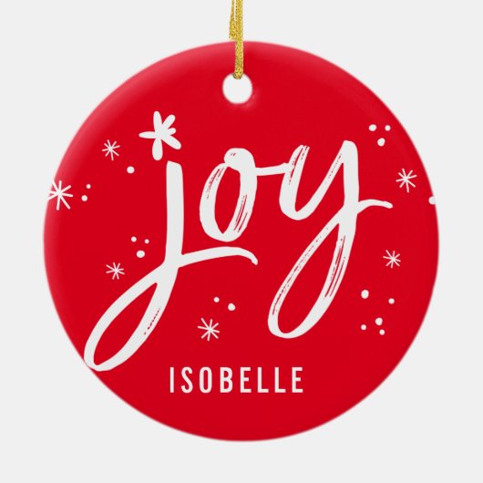 ホリディフォトオーナメントハンドレタージョイ赤 セラミックオーナメント (裏面)