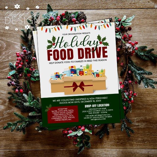 ホリディフードドライブチャリティファンドレイザー寄付 チラシ