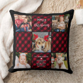 ホリディプレイドパーソナライズされた5ユニークフォトコラージュ クッション (ブランケット)