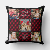 ホリディプレイドパーソナライズされた5ユニークフォトコラージュ クッション (正面)