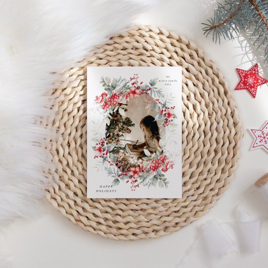 ホリディベリクラシカルーワンフォトホリデーカード シーズンカード