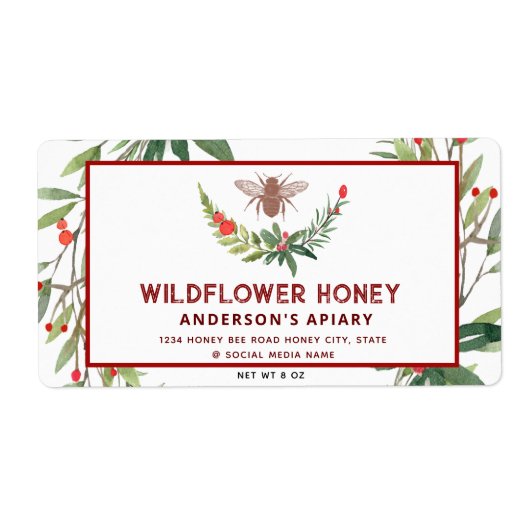 ホリディホリー枝ハニージャレーベル ラベル (正面)