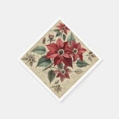 ホリディボビクトリアンタニカルポインセティタデクーペ スタンダードカクテルナプキン (角)