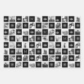 ホリディモノグラムフォトコラージュ ラッピングペーパーシート (正面)