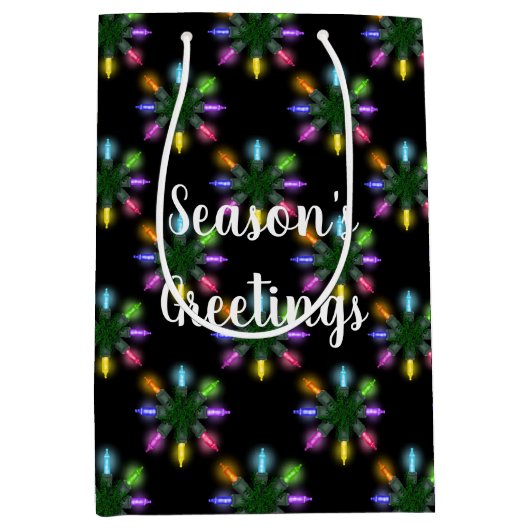 ホリディライカラフルツスノーフレーク ミディアムペーパーバッグ (正面)