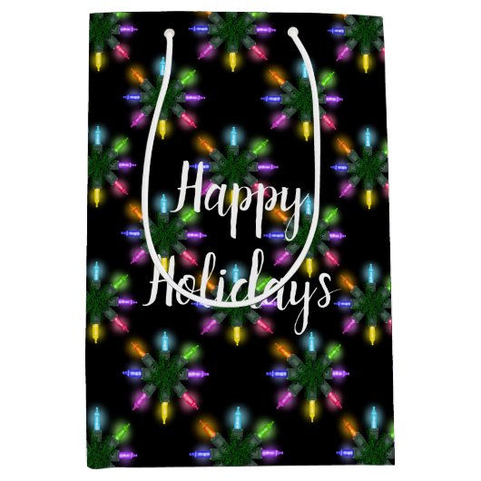 ホリディライカラフルツスノーフレーク ミディアムペーパーバッグ (正面)