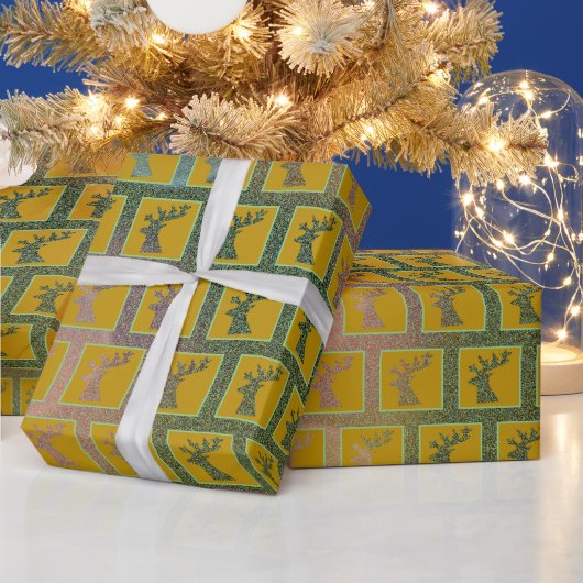 ホリディリエレガントンダーヘッドアートパタカラフルーン ラッピングペーパー (クリスマス)