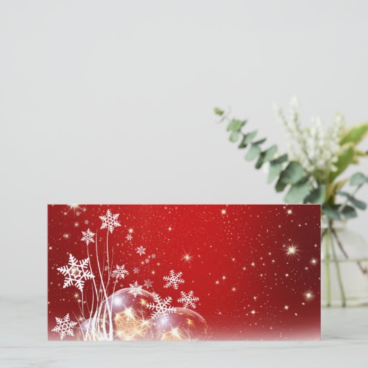 ホリディ赤と白クリスマスバウブルデザイン シーズンカード (スタンド正面)