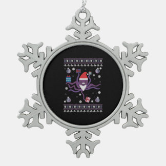 ホリディ醜いクリスマスセータータコクリスマス スノーフレークピューターオーナメント