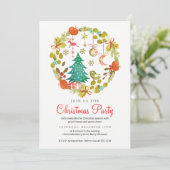 ホリデイお祝いクリスマスパーティの招待状 招待状 (スタンド正面)
