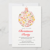 ホリデイお祝いクリスマスパーティの招待状 招待状 (正面)