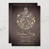 ホリデイお祝いクリスマスパーティの招待状 招待状 (正面/裏面)