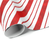 ホリデイきらめくレッドホワイトストライプ紙 ラッピングペーパー (ロールコーナー)