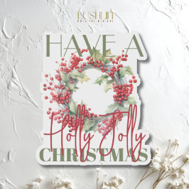 ホリデイを楽しむクリスマスリース シール