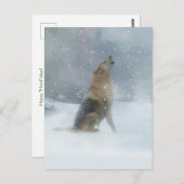 ホリデイウルフアンドスノーハッピーハウリデイズ ポストカード (正面/裏面)