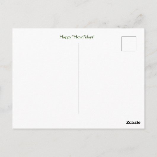 ホリデイウルフアンドスノーハッピーハウリデイズ ポストカード (裏面)