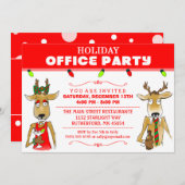 ホリデイオフィスパーティートナイダーウィズドリンクズ招待状 招待状 (正面/裏面)