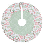 ホリデイオーナメントとエバーグリーンズトレスキルト ブラッシュドポリエステルツリースカート (正面)