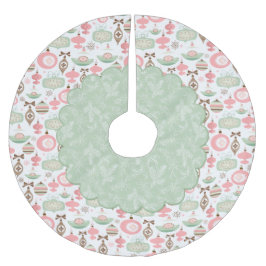 ホリデイオーナメントとエバーグリーンズトレスキルト ブラッシュドポリエステルツリースカート