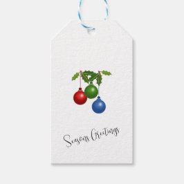 ホリデイオーナメントとホリーカスタムラベル ギフトタグ