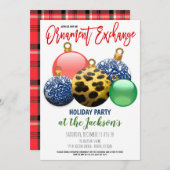 ホリデイオーナメントエクスチェンジパーティの招待状 招待状 (正面/裏面)