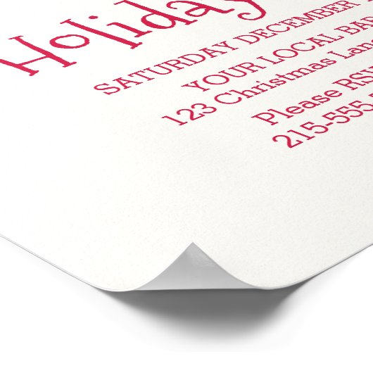 ホリデイオーナメントオフィスクリスマスパーティの招待状 ポスター (角)