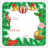 ホリデイオーナメントギフトラベルシール スクエアシール (正面)