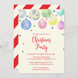 ホリデイオーナメントクリスマスパーティの招待状 招待状