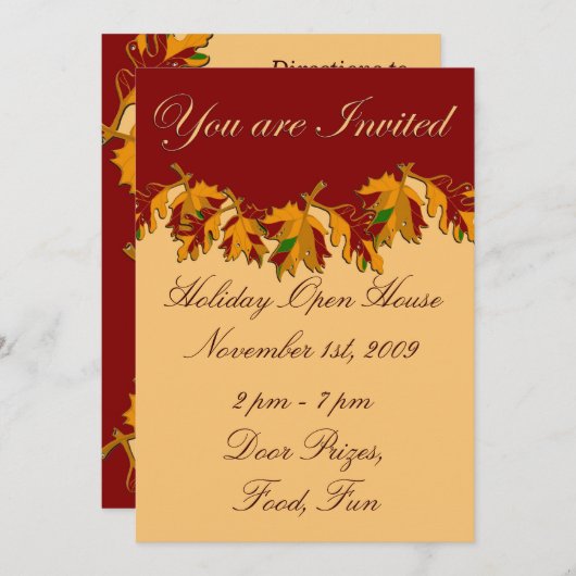 ホリデイオープンハウスオベリーンサンクスギビング シーズンカード (正面/裏面)