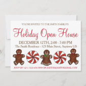 ホリデイオープンハウスジンジャーブレッドクッキーペパーミント 招待状 (正面)
