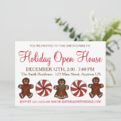 ホリデイオープンハウスジンジャーブレッドクッキーペパーミント 招待状 (スタンド正面)