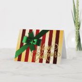 ホリデイカードグリーンボウレッド&金ゴールド シーズンカード (正面)