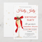ホリデイクリスマス 誕生日パーティー 招待状 (正面/裏面)