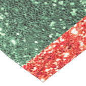 ホリデイグリッターレッドグリーンきらきら光るスパークリシック ショートテーブルランナー (コーナー)